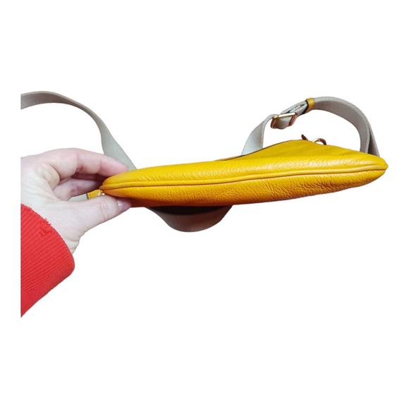 Lauren Ralph Lauren Yellow Leather Crossbody Purse Bag - Picture 7 of 16